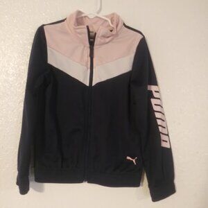 puma girls size 6 black and pink track jacket